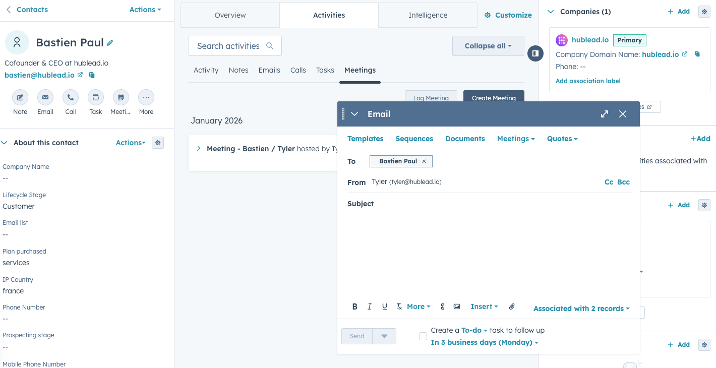 Comment envoyer des cold emails dans HubSpot