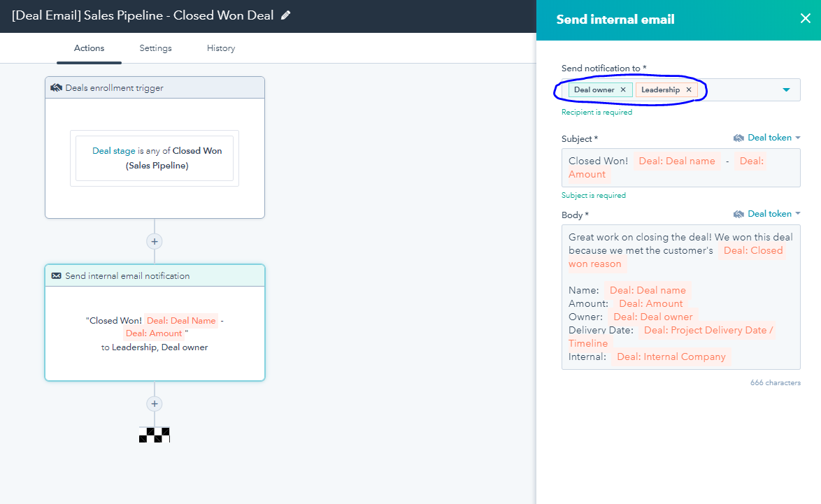 Notificación por email de Deal Cerrado Ganado - Comunidad de HubSpot