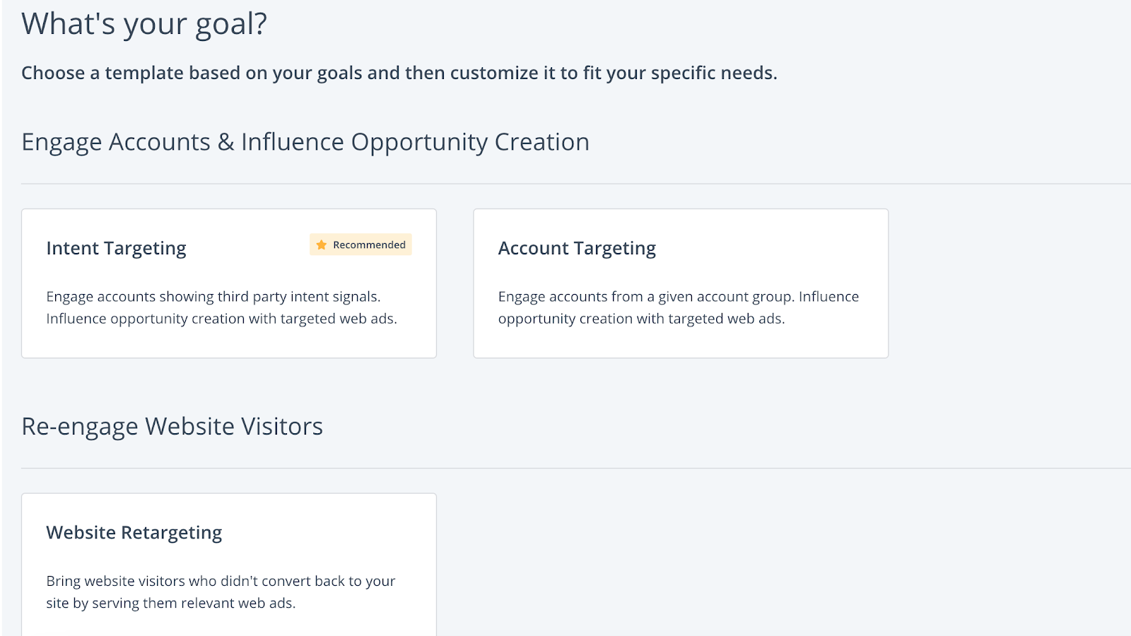Segmenta cuentas conocidas y desconocidas con anuncios digitales para publicidad de embudo completo, incluyendo segmentación de contactos y campañas de retargeting. Prioriza cuentas en el mercado con anuncios digitales.
