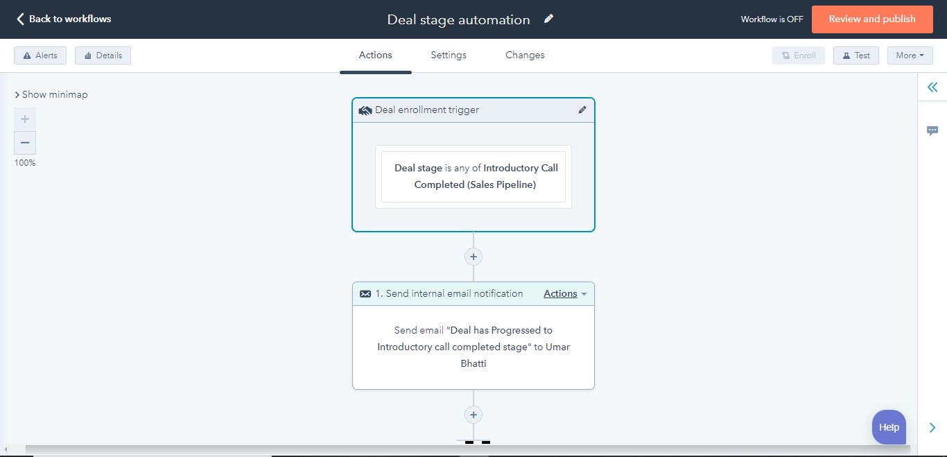 Automatización de etapas del Deal - mueve los Deals automáticamente según triggers de inscripción