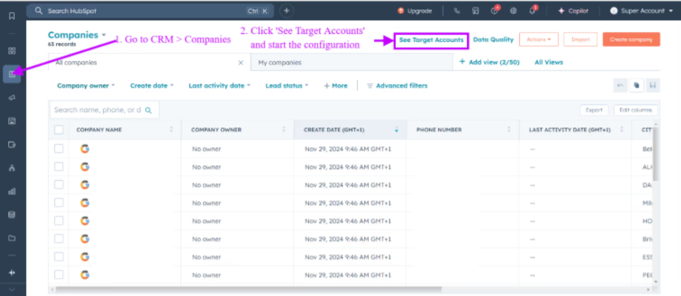 Activa las herramientas ABM de HubSpot