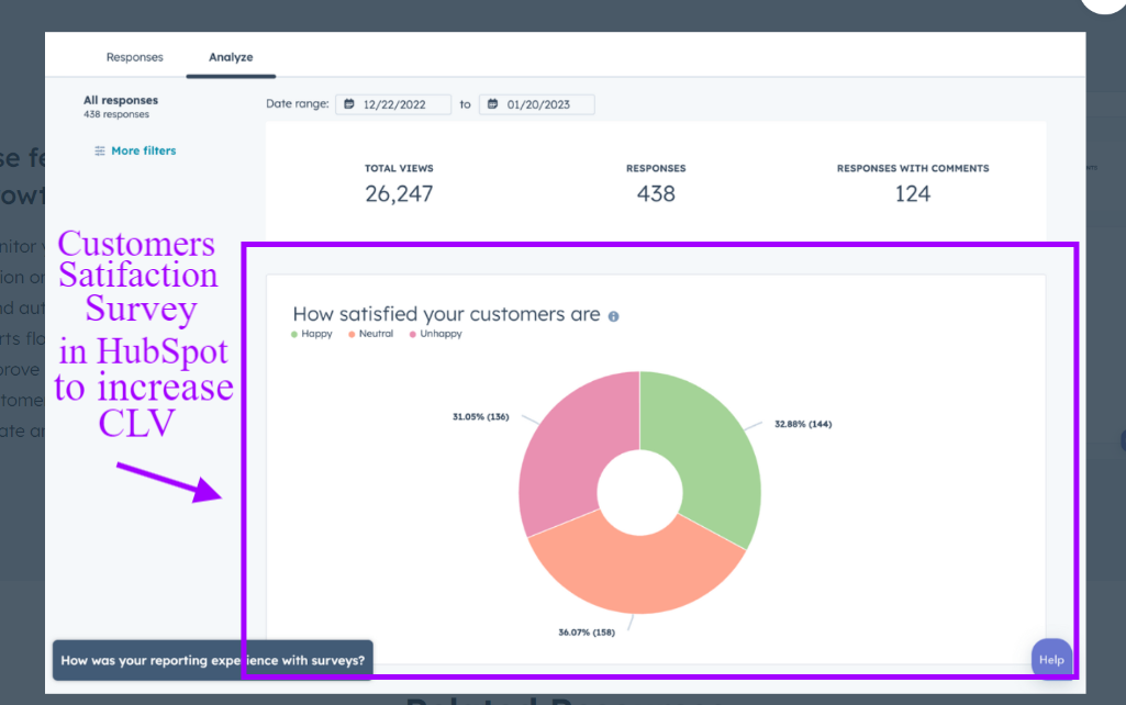 Create and conduct customer satisfaction surveys in HubSpot to increase the customer lifetime value