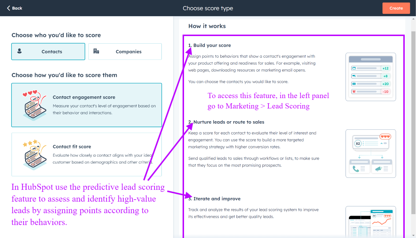 Lead Scoring Feature in HubSpot - how to access lead scoring and how to use it