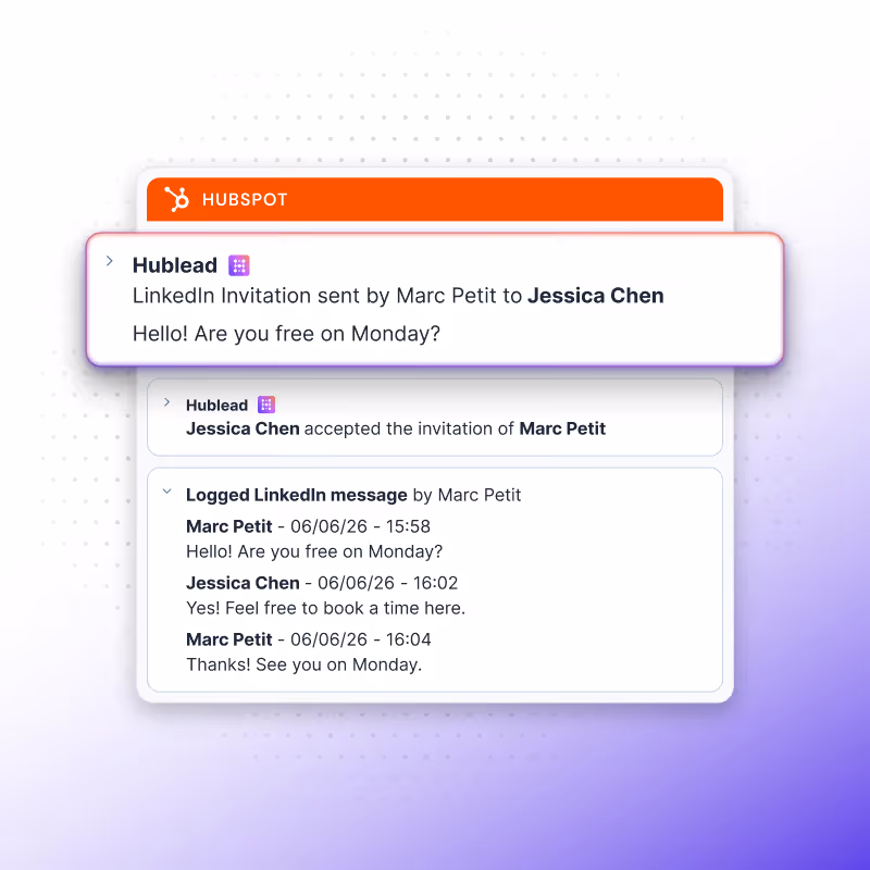 Sync LinkedIn activities to HubSpot