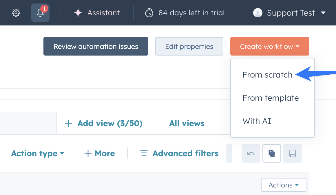 LinkedIn workflow triggers in HubSpot