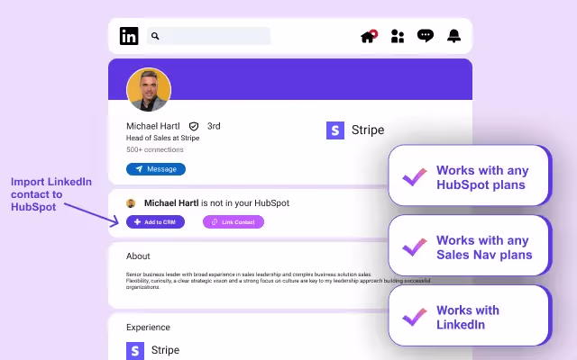 Importar contactos de LinkedIn a HubSpot CRM