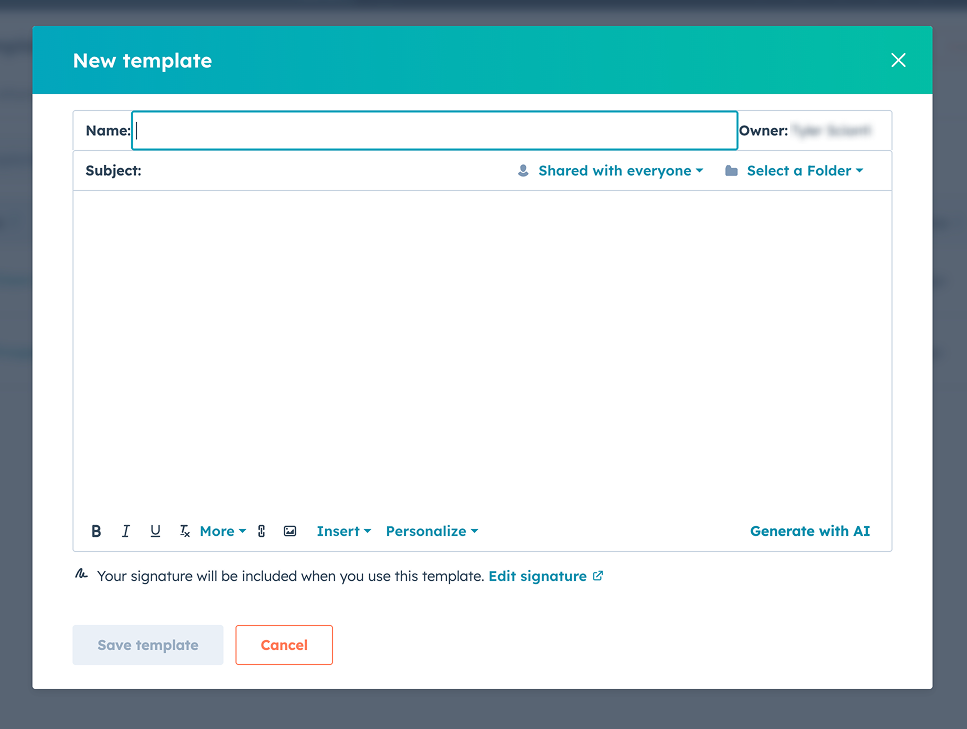 Cómo crear una plantilla en HubSpot