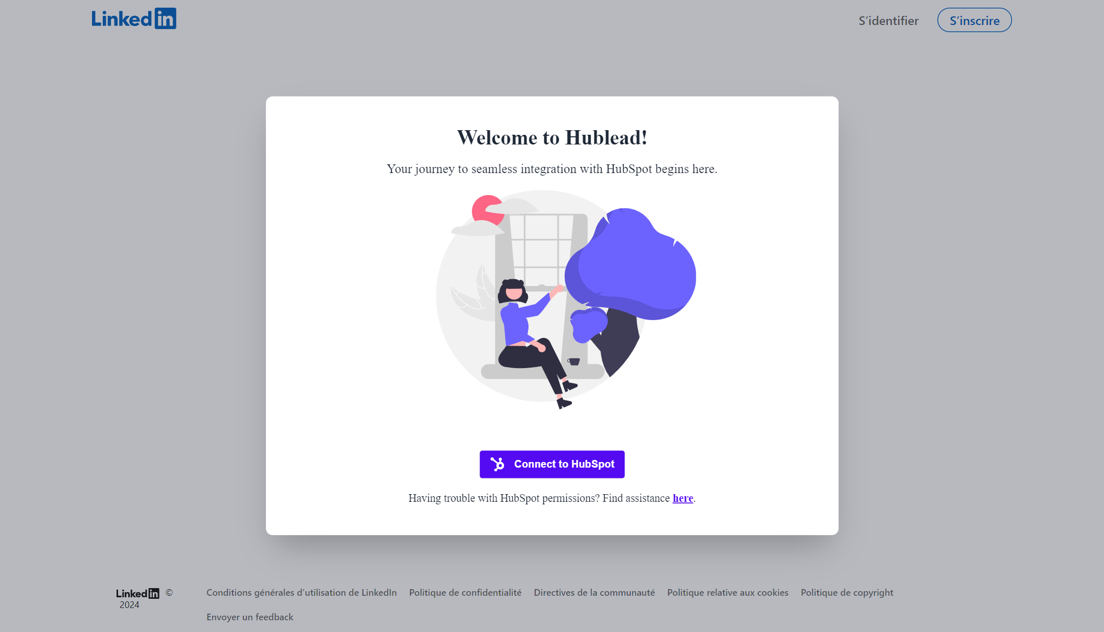 Connectez l’Extension Chrome Hublead à votre compte HubSpot pour synchroniser vos données LinkedIn
