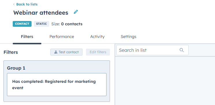Nommage des listes dans HubSpot