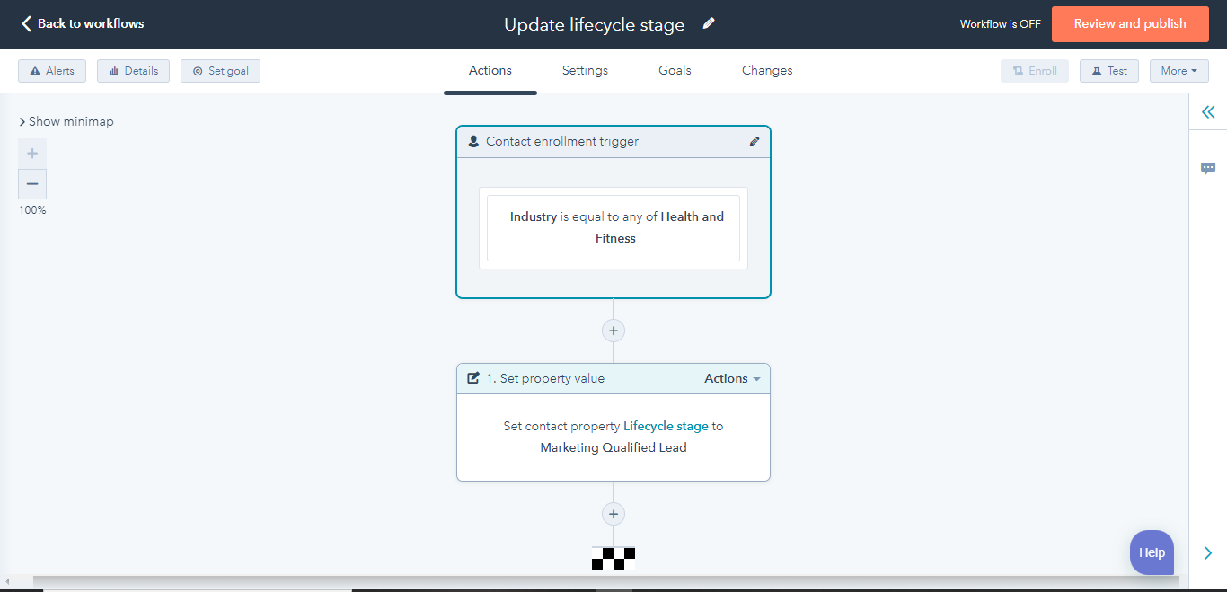 Actualizar el estado del Lead - Workflow - HubSpot