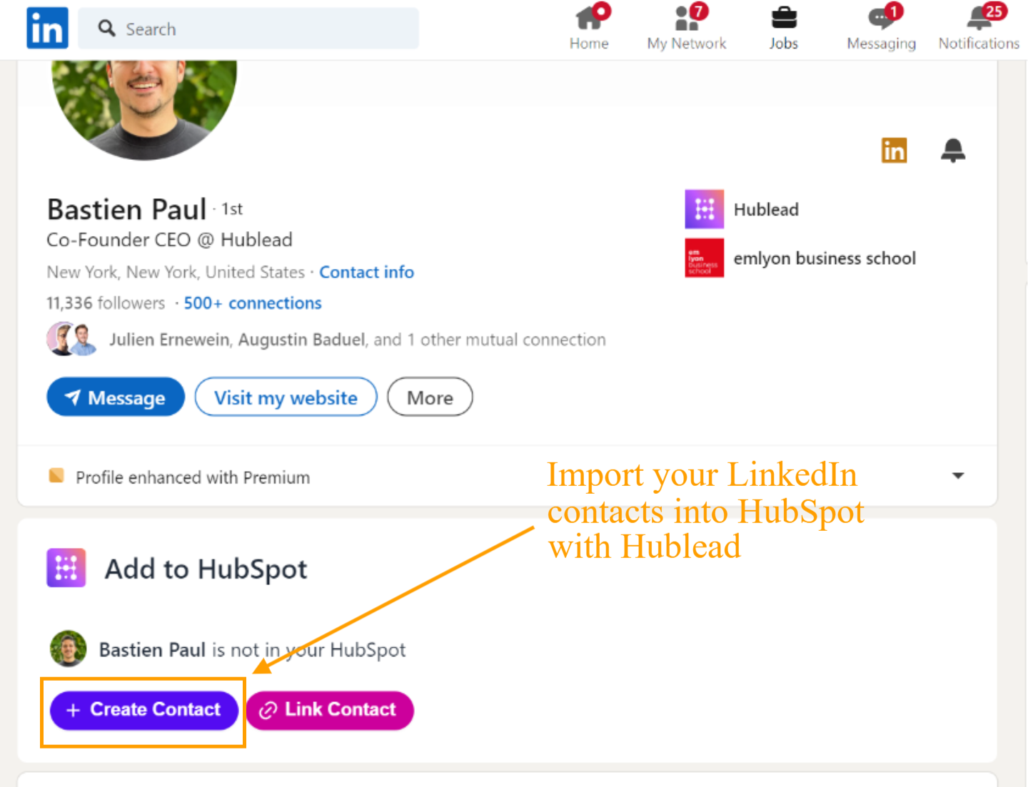 Mit Hublead synchronisierst du deine LinkedIn Daten mit HubSpot, LinkedIn CRM Sync für die HubSpot LinkedIn Integration