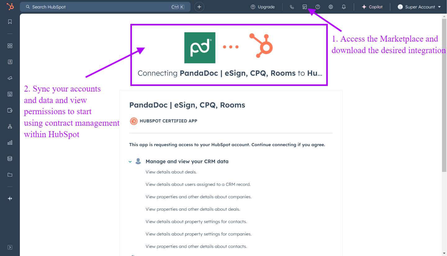 Connect your tool with hubspot by accepting the pairing request 