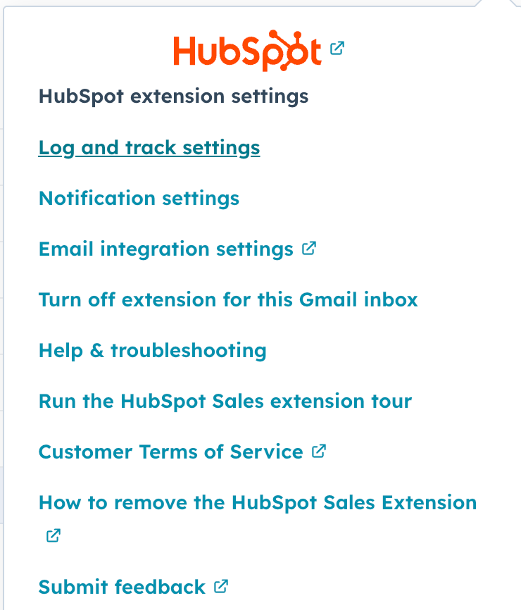 How to customize the HubSpot Sales extension settings