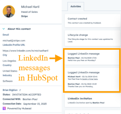 Insights LinkedIn dans HubSpot