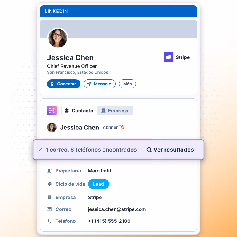 Enriquecer contacto de LinkedIn para usuarios de HubSpot