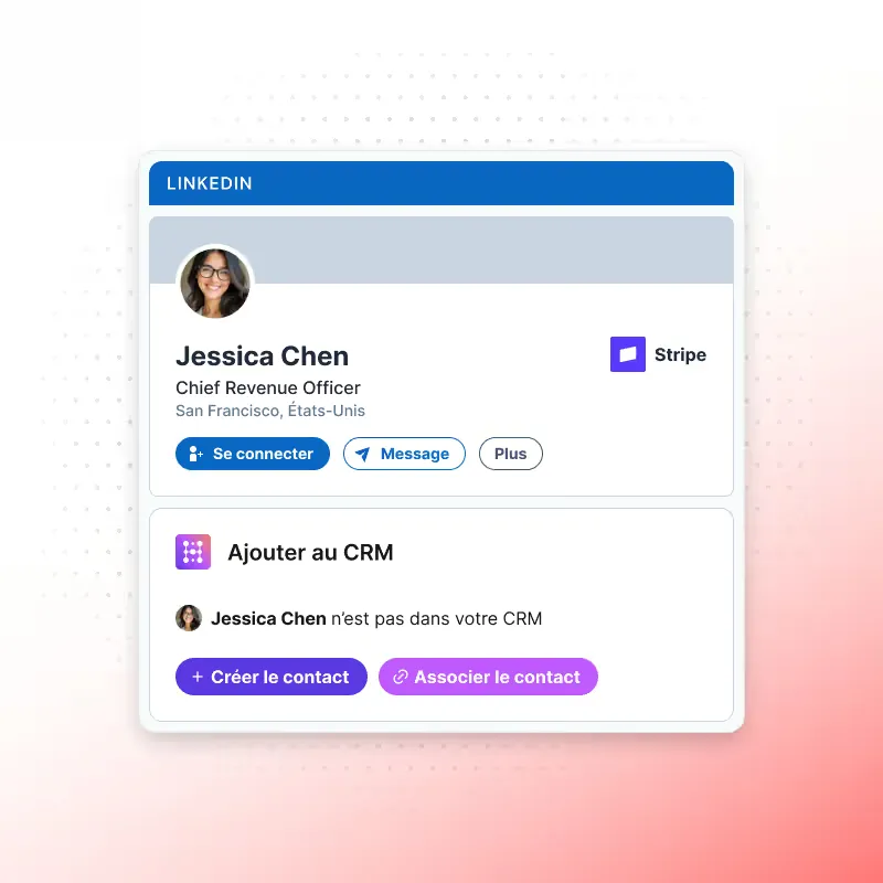 Create contact ou Link contact depuis un profil LinkedIn dans Hublead
